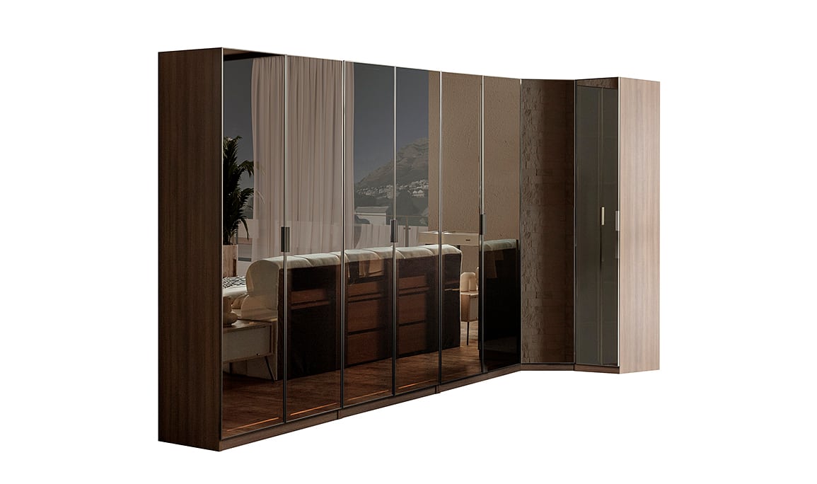 Medusa Home Mobilya - Bronze Ceviz Köşe Gardırop