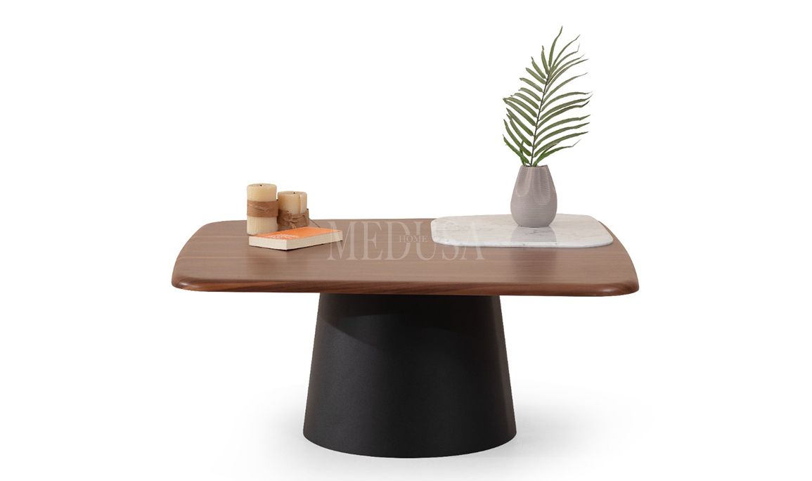 Medusa Home Mobilya - Bueno Beyaz Siyah Orta Sehpa