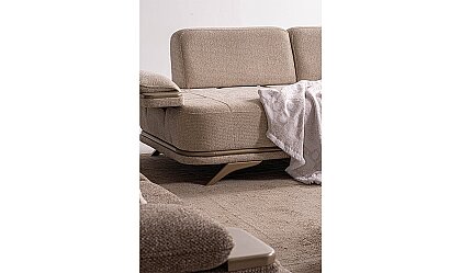 Medusa Home Mobilya - Caddie Bej Üçlü Koltuk