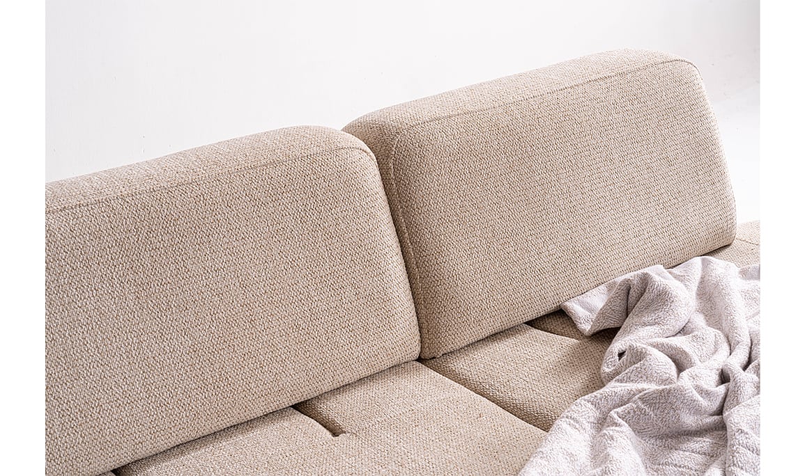 Medusa Home Mobilya - Caddie Bej Üçlü Koltuk