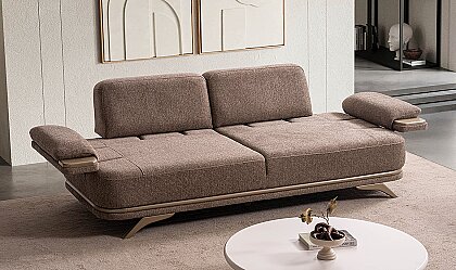 Medusa Home Mobilya - Caddie Kahve Üçlü Koltuk