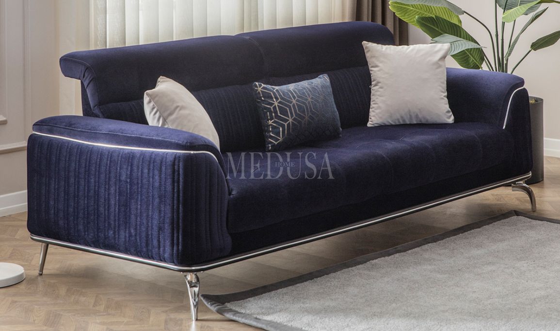Medusa Home Mobilya - Callisto Üçlü Koltuk Lacivert