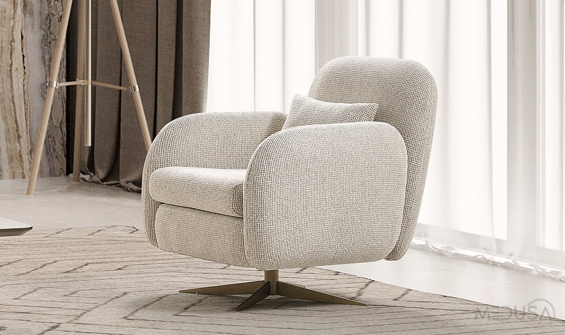 Medusa Home Mobilya - Candy Beyaz Berjer