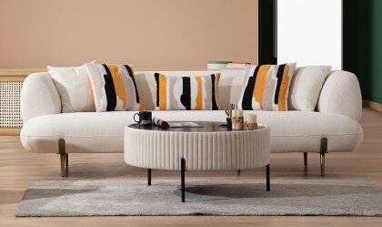 Medusa Home - Candy Beyaz Üçlü Koltuk Medusa Home - Candy Beyaz Üçlü Koltuk