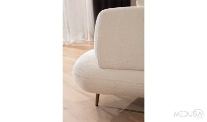 Medusa Home Mobilya - Candy Beyaz Üçlü Koltuk