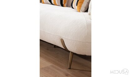 Medusa Home Mobilya - Candy Beyaz Üçlü Koltuk