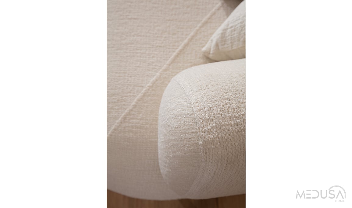 Medusa Home Mobilya - Candy Beyaz Üçlü Koltuk