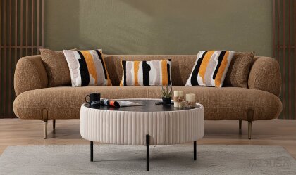 Medusa Home - Candy Tarçın Üçlü Koltuk Medusa Home - Candy Tarçın Üçlü Koltuk