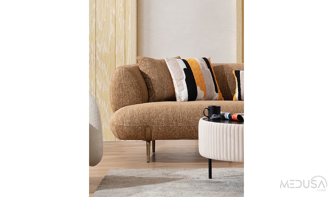Medusa Home Mobilya - Candy Tarçın Üçlü Koltuk