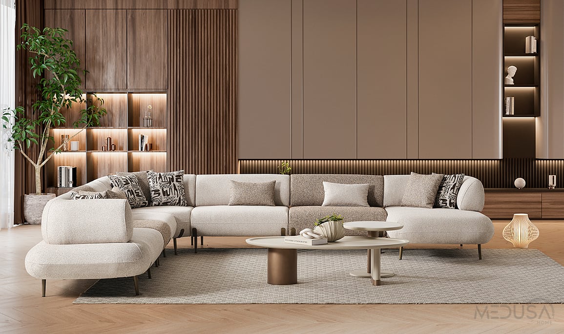 Medusa Home Mobilya - Candy U Relax Yataklı Köşe Takımı