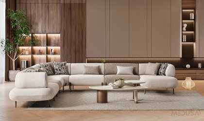 Medusa Home Mobilya - Candy U Relax Yataklı Köşe Takımı