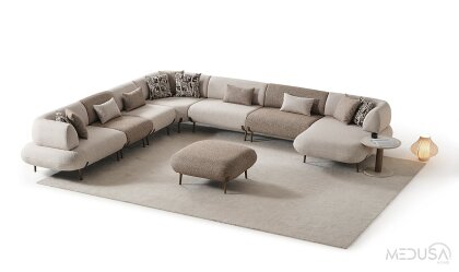 Medusa Home Mobilya - Candy U Relax Yataklı Köşe Takımı