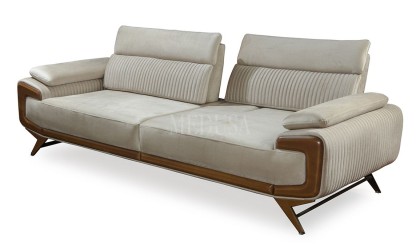 Medusa Home Mobilya - Carino Beyaz Üçlü Koltuk