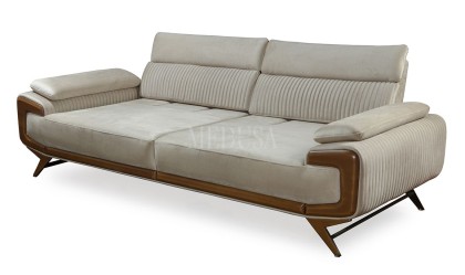 Medusa Home Mobilya - Carino Beyaz Üçlü Koltuk