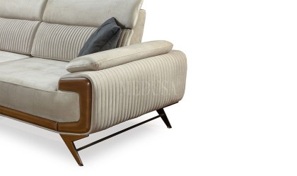 Medusa Home Mobilya - Carino Beyaz Üçlü Koltuk