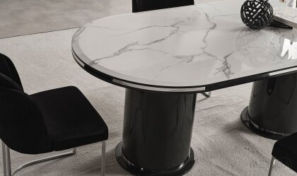 Medusa Home Mobilya - Cartier Antrasit Oval Yemek Masası