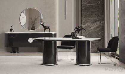Medusa Home Mobilya - Cartier Antrasit Yemek Odası