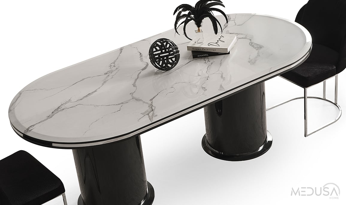 Medusa Home Mobilya - Cartier Antrasit Yemek Odası