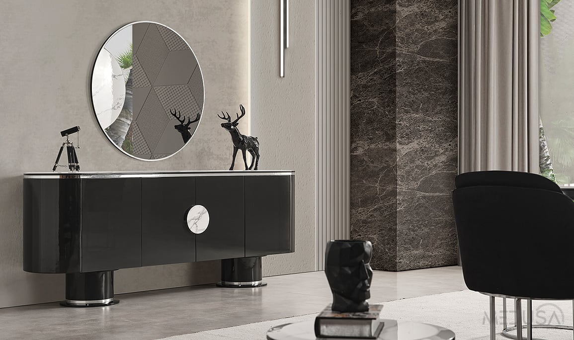 Medusa Home Mobilya - Cartier Antrasit Yemek Odası