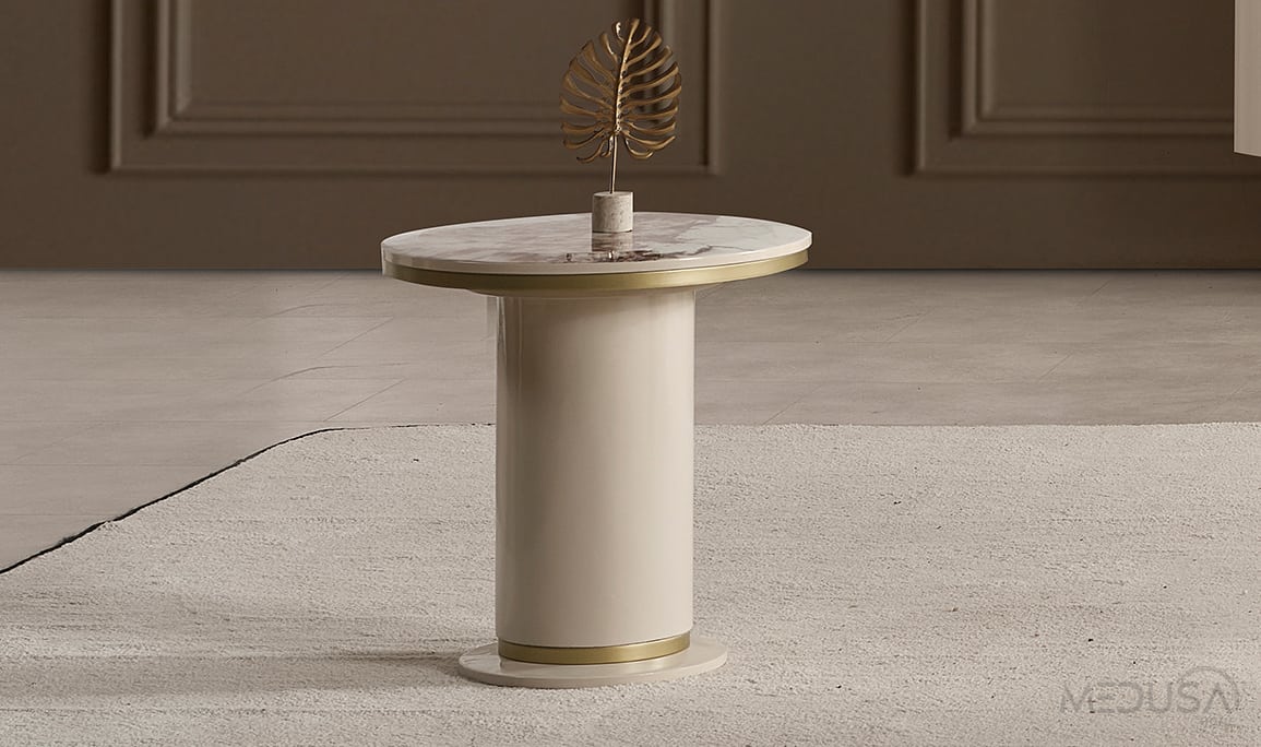 Medusa Home Mobilya - Cartier Krem Orta Sehpa