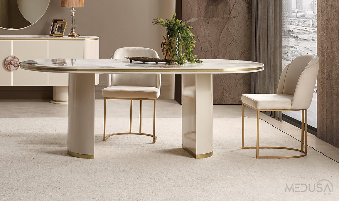 Medusa Home Mobilya - Cartier Krem Sandalye