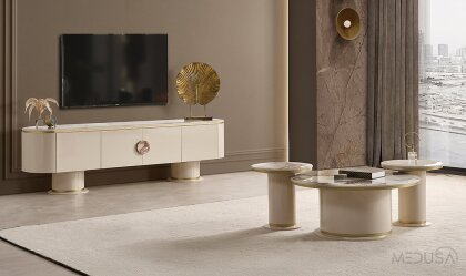 Medusa Home Mobilya - Cartier Krem Tv Sehpası