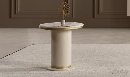 Medusa Home Mobilya - Cartier Krem Yan Sehpa