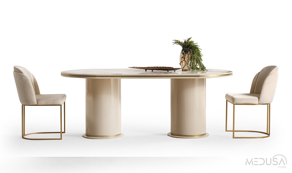 Medusa Home Mobilya - Cartier Krem Yemek Odası