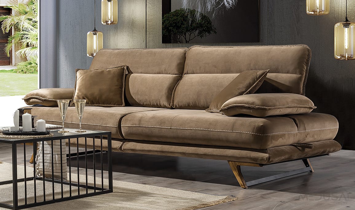 Medusa Home Mobilya - Cathedra Kahve Üçlü Koltuk