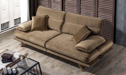 Medusa Home Mobilya - Cathedra Kahve Üçlü Koltuk