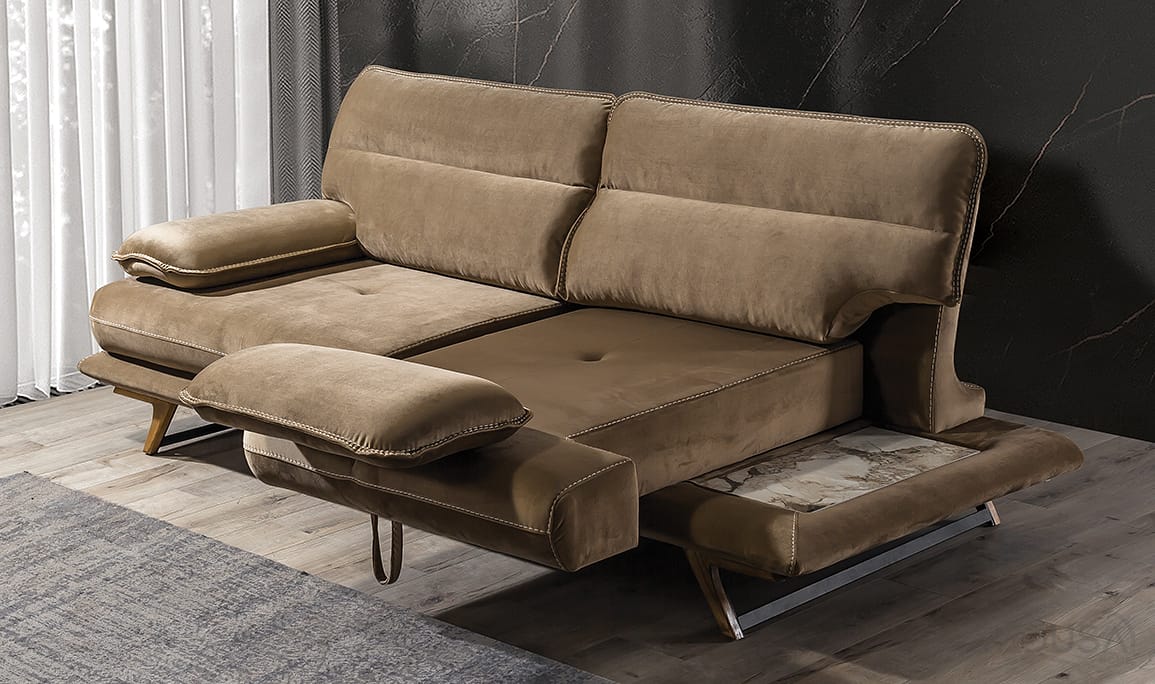 Medusa Home Mobilya - Cathedra Kahve Üçlü Koltuk