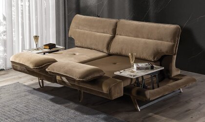 Medusa Home Mobilya - Cathedra Kahve Üçlü Koltuk