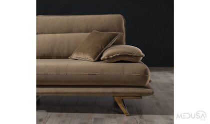 Medusa Home Mobilya - Cathedra Kahve Üçlü Koltuk