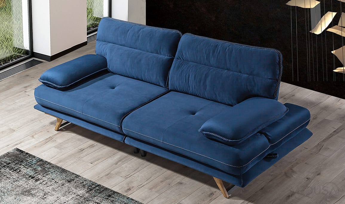 Medusa Home Mobilya - Cathedra Mavi Üçlü Koltuk