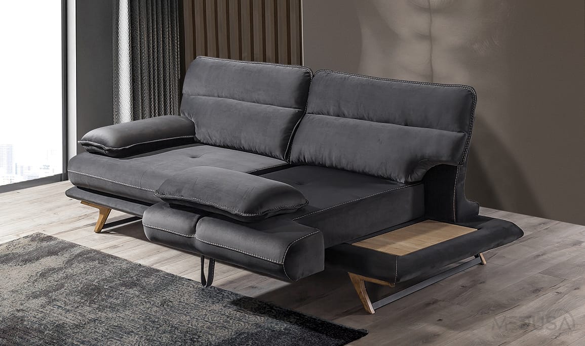 Medusa Home Mobilya - Cathedra Siyah Üçlü Koltuk