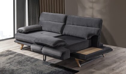 Medusa Home Mobilya - Cathedra Siyah Üçlü Koltuk