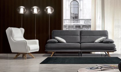 Medusa Home Mobilya - Cathedra Siyah Üçlü Koltuk