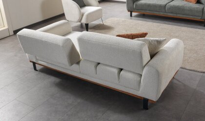 Medusa Home Mobilya - Ceren Beyaz Üçlü Koltuk