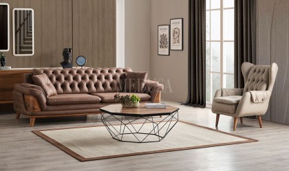 Medusa Home Mobilya - Chello Üçlü Koltuk Kahve