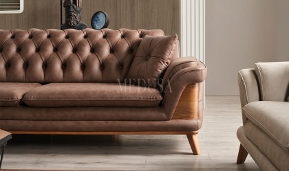 Medusa Home Mobilya - Chello Üçlü Koltuk Kahve