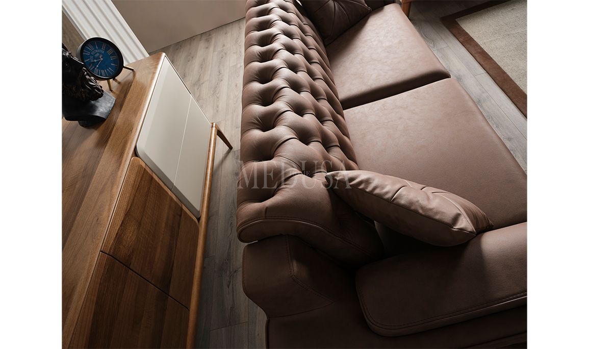 Medusa Home Mobilya - Chello Üçlü Koltuk Kahve