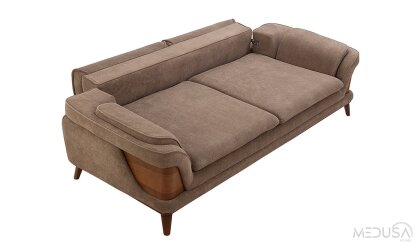 Medusa Home Mobilya - Chello V2 Kahve Üçlü Koltuk