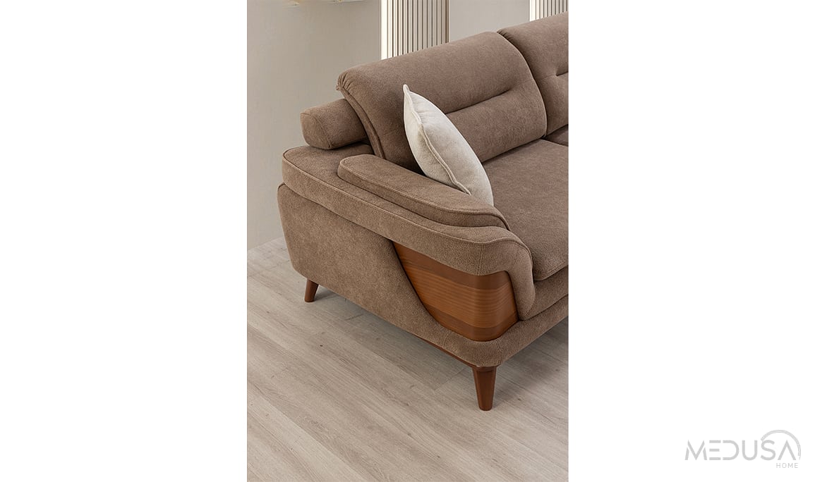 Medusa Home Mobilya - Chello V2 Kahve Üçlü Koltuk