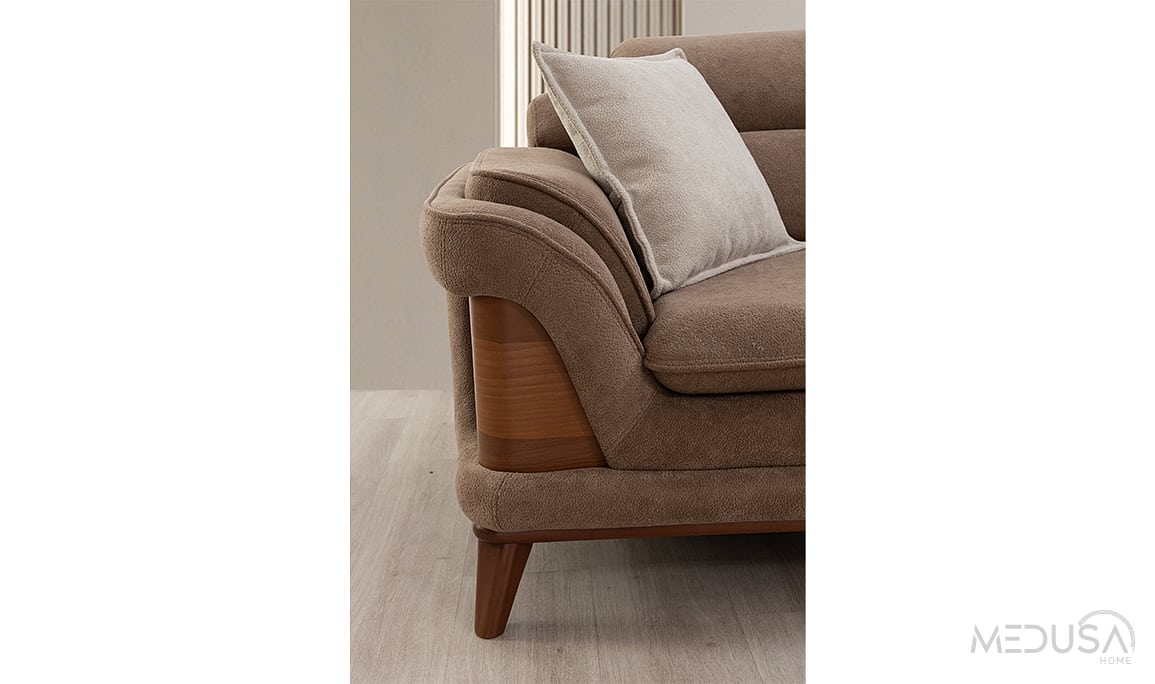 Medusa Home Mobilya - Chello V2 Kahve Üçlü Koltuk