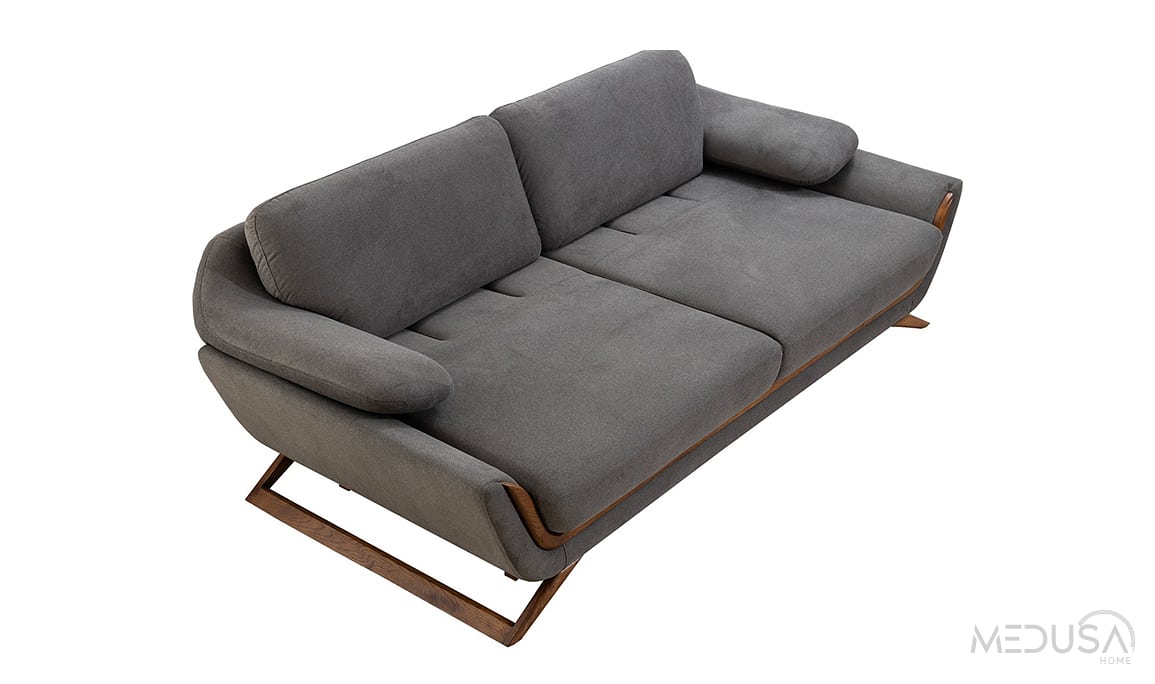 Medusa Home Mobilya - Cheops Antrasit Üçlü Koltuk