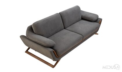 Medusa Home Mobilya - Cheops Antrasit Üçlü Koltuk