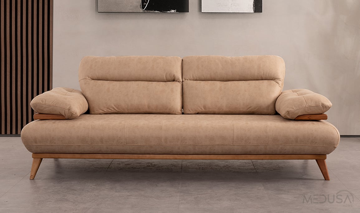 Medusa Home Mobilya - Chiron Bej Üçlü Koltuk