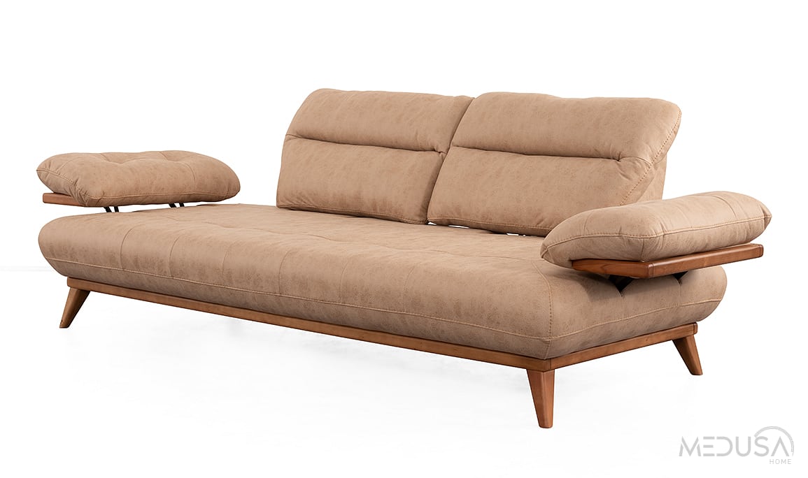 Medusa Home Mobilya - Chiron Bej Üçlü Koltuk