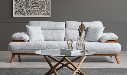 Medusa Home - Chiron Beyaz Üçlü Koltuk Medusa Home - Chiron Beyaz Üçlü Koltuk