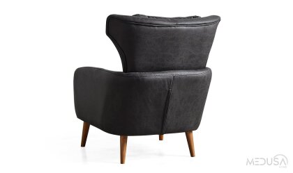 Medusa Home Mobilya - Chiron Siyah Berjer